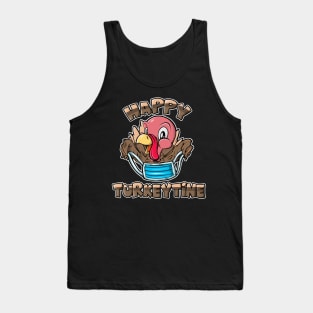 Turkeytine Shirt Funny Thanksgiving 2020 Turkey Wearing Mask Tank Top